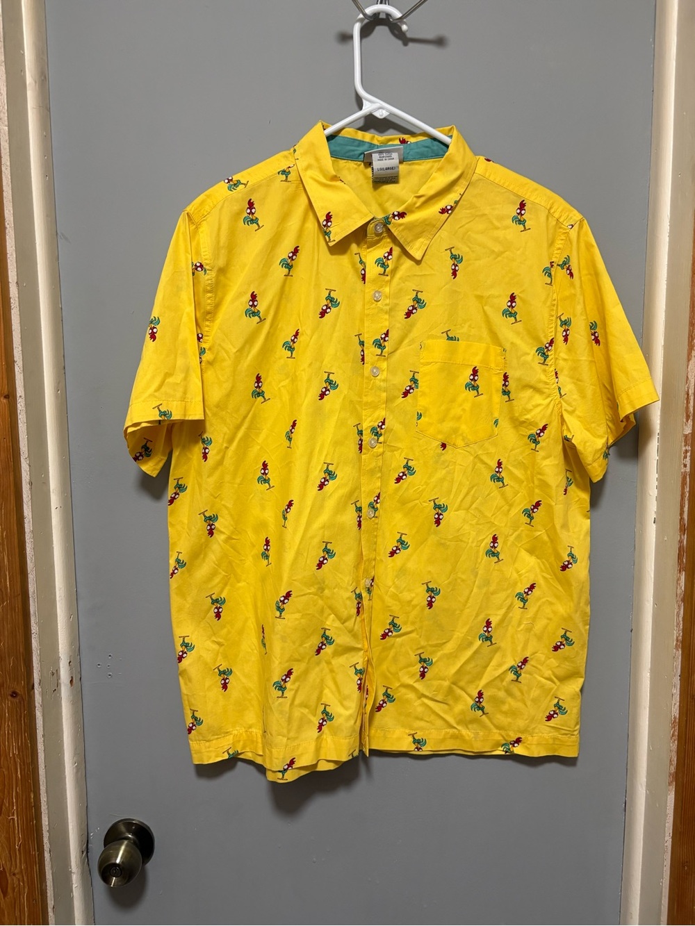 Disney Moana Hei Hei Button-Front Shirt – Yellow – Size Large